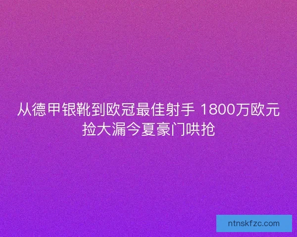 从德甲银靴到欧冠最佳射手 1800万欧元捡大漏今夏豪门哄抢 从德甲银靴到欧冠最佳射手 1800万欧元捡大漏今夏豪门哄抢