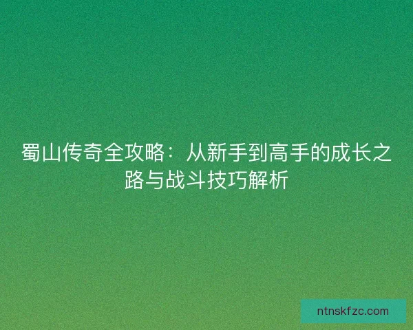 蜀山传奇全攻略：从新手到高手的成长之路与战斗技巧解析