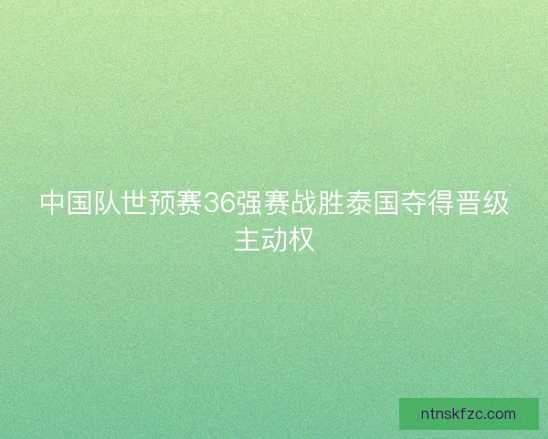 中国队世预赛36强赛战胜泰国夺得晋级主动权