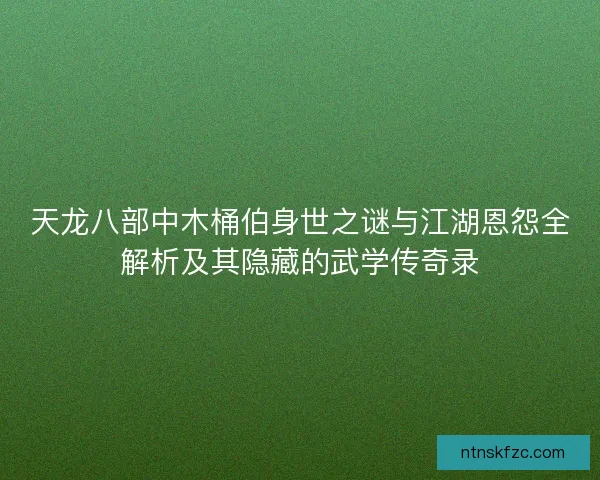 天龙八部中木桶伯身世之谜与江湖恩怨全解析及其隐藏的武学传奇录 天龙八部中木桶伯身世之谜与江湖恩怨全解析及其隐藏的武学传奇录